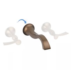 Click here to see Brizo 65890LF-BZLHP Brizo RSVP Two-Handle Widespread Wall-Mount Brilliance Brushed Bronze Bathroom Faucet with Rough and Trim, 1.5 GPM, Less Handles - 65890LF-BZLHP