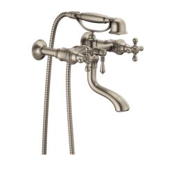 Click here to see Brizo T70338-BN Brizo Tresa Two-Handle Multi-Mount Tub Faucet Trim with 1.75 GPM Hand Shower, Bi-Directional Diverter, Cross Handles, Brilliance Brushed Nickel - T70338-BN