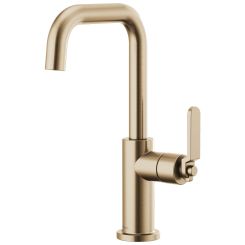 Click here to see  61054LF-GL Brizo Litze Brilliance Luxe Gold Bar Faucet with Square Spout and Industrial Handle - 61054LF-GL