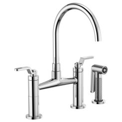 Click here to see Brizo 62544LF-PC Brizo Litze Polished Chrome Bridge Kitchen Faucet with Arc Spout and Industrial Handles, ADA, 1.8 GPM - 62544LF-PC