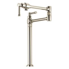 Click here to see Brizo 62725LF-PN Brizo Artesso Brilliance Polished Nickel Deck-Mounted Pot Filler Faucet with Swivel Spout and Lever Handles, ADA, 4.0 GPM - 62725LF-PN