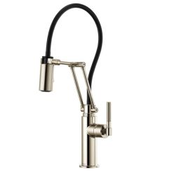 Click here to see  63243LF-PN Brizo Litze Brilliance Polished Nickel Articulating Faucet with Knurled Handle - 63243LF-PN