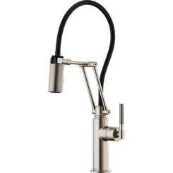 Click here to see  63243LF-SS F-PN Brizo Litze Brilliance Stainless Articulating Faucet with Knurled Handle - 63243LF-SS
