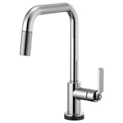 Click here to see  64054LF-PC Brizo Litze Polished Chrome SmartTouch Pull-Down Kitchen Faucet with Square Spout and Industrial Handle - 64054LF-PC