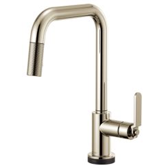 Click here to see  64054LF-PN Brizo Litze Brilliance Polished Nickel SmartTouch Pull-Down Kitchen Faucet with Square Spout and Industrial Handle - 64054LF-PN
