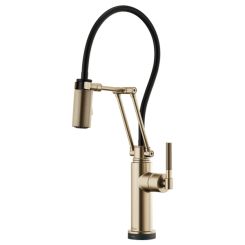 Click here to see  64243LF-GL Brizo Litze Single-Handle Pull-Down Kitchen Faucet With Knurled Handle, SmartTouch, 1.8 GPM, Brilliance Luxe Gold - 64243LF-GL
