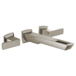 Click here to see DELTA FAUCETS COMPANY T65886LF-NK-ECO Brizo Vettis Two-Handle Bathroom Faucet with Open-Flow Spout, Less Drain, Wall-Mount, 1.2 GPM, Brilliance Luxe Nickel - T65886LF-NK-ECO