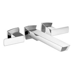 Click here to see Brizo T70488-PC Brizo Vettis Two-Handle Wall-Mount Tub Faucet Trim, 9.3 GPM, 3-Hole, Lever Handles, ADA, Polished Chrome - T70488-PC