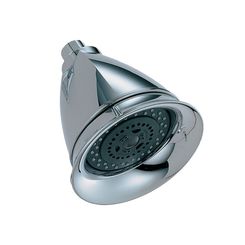 Click here to see BRIZO RP42431 Brizo Essential 5in Wall-Mount Shower Head, Multi-Function, H2Okinetic, Classic, Round, 1.75 GPM, Touch-Clean, WaterSense, Polished Chrome - RP42431