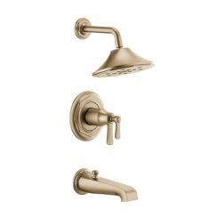 Click here to see  T60461-GL Brizo Rook TempAssure Tub/Shower Faucet with Thermostatic Cartridge, 4-Function Showerhead, 1.75 GPM, Brilliance Luxe Gold - T60461-GL