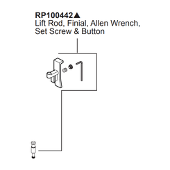 Click here to see Brizo RP100442GL Brizo Levoir Finial, Screw, Cover, and Lift Rod for Single-Handle Lavatory Faucet, Brilliance Luxe Gold - RP100442GL