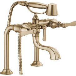 Click here to see  T70360-GL Brizo Rook Two-Handle Multi-Mount Tub Faucet Trim Kit with 1.75 GPM Hand Shower, Lever Handles, ADA, Brilliance Luxe Gold - T70360-GL