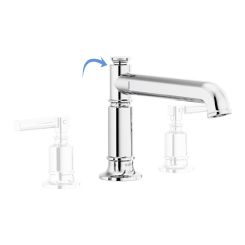 Click here to see Brizo T67376-PCLHP Brizo Invari Two-Handle Roman Tub Faucet Trim, 3-Hole, Deck-Mount, Less Handles, Polished Chrome - T67376-PCLHP