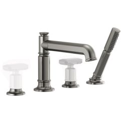 Click here to see Brizo T67476-SLLHP Brizo Invari Roman Tub Faucet Trim with Single-Function Handshower, Less Handles, Brilliance Luxe Steel - T67476-SLLHP 