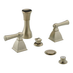 Click here to see Brizo 6340-BN Brizo Vesi Two-Handle Bidet Faucet with Metal Pop-Up Drain, 4-Hole, Lever Handles, Brilliance Brushed Nickel - 6340-BN