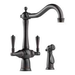 Click here to see Brizo 62136LF-RB Brizo Tresa Two-Handle Kitchen Faucet w/ Side Spray, 2 Hole, Venetian Bronze - 62136LF-RB