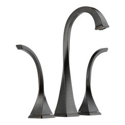 Click here to see Brizo 65430LF-RB Brizo Virage Two-Handle Widespread Deck-Mount Vessel Venetian Bronze Bathroom Faucet with Metal Grid Strainer, Three-Hole, 1.5 GPM - 65430LF-RB