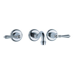 Click here to see BRIZO 65836LF-PC Brizo Tresa Two-Handle Wall-Mount Polished Chrome Bathroom Faucet with Grid Strainer, Lever Handles, Three-Hole, 1.5 GPM - 65836LF-PC
