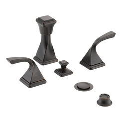 Click here to see Brizo 68430-RB Brizo Virage Two-Handle Bidet Faucet with Metal Pop-Up Drain, 4-Hole, Lever Handles, Venetian Bronze - 68430-RB
