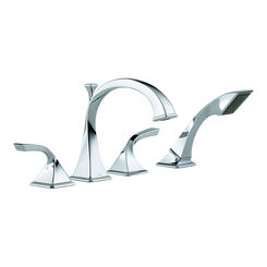 Click here to see BRIZO T67430-PC Brizo Virage Two-Handle Roman Tub Faucet Trim with Hand Shower, 1.75 GPM, 4-Hole, Lever Handles, ADA, Polished Chrome - T67430-PC