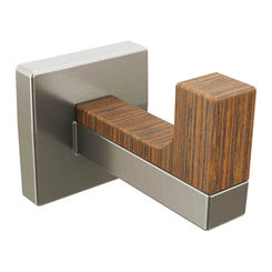 Click here to see  693422-NKTK Brizo Frank Loyd Wright Single Robe Hook, Brilliance Luxe Nickel/Teak - 693422-NKTK