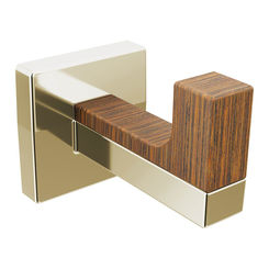 Click here to see  693422-PNTK Brizo Frank Loyd Wright Single Robe Hook, Brilliance Polished Nickel/Teak - 693422-PNTK