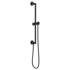 Click here to see  74795-BL Brizo 74795-BL Essential Classic Round Slide Bar with Metal Hose - Matte Black