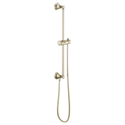 Click here to see  74795-PN Brizo 74795-PN Essential Classic Round Slide Bar with Metal Hose - Polished Nickel