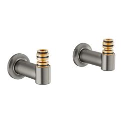 Click here to see Brizo T71764-SL Brizo Wall Mount Tub Filler Unions with Dual Column Design, Brilliance Luxe Steel - T71764-SL
