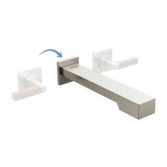 Click here to see  T70422-NKLHP Brizo Frank Lloyd Wright Two-Handle Wall-Mount Tub Faucet Trim, 3-Hole, Less Handles, Brilliance Luxe Nickel - T70422-NKLHP