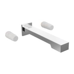 Click here to see  T70422-PCLHP Brizo Frank Lloyd Wright Two-Handle Wall-Mount Tub Faucet Trim, 3-Hole, Less Handles, Polished Chrome - T70422-PCLHP