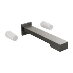 Click here to see Brizo T70422-SLLHP Brizo Frank Lloyd Wright Two-Handle Wall-Mount Tub Faucet Trim, 3-Hole, Less Handles, Brilliance Luxe Steel - T70422-SLLHP