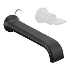 Click here to see  T65767LF-BLLHP-ECO Brizo Allaria Single-Handle Wall-Mount Matte Black Bathroom Faucet, Two-Hole, 1.2 GPM, Less Handle - T65767LF-BLLHP-ECO