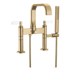Click here to see  T70368-GLCL Brizo Allaria Two-Handle Multi-Mount Tub Faucet Trim w/ Hand Shower, Brilliance Luxe Gold/Clear - T70368-GLCL