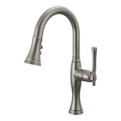 Click here to see  63958LF-SL Brizo Tulham Single Handle Pull-Down Bar/Prep Faucet, MagneDock, 1.8 GPM, ADA, Brilliance Luxe Steel - 63958LF-SL