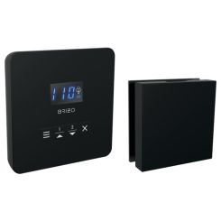 Click here to see  8CH-250L-BL Brizo Mystix 3-3/4in Matte Black Square Steam Control and Head, Dual Temperature Sensor Technology - 8CH-250L-BL