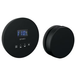 Click here to see  8CH-250R-BL Brizo Mystix 4in Matte Black Round Steam Control and Head, Dual Temperature Sensor Technology - 8CH-250R-BL