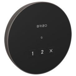 Click here to see Brizo 8CN-220R-BNX-L Brizo Mystix 4-1/8in Black Onyx Round Exterior Control with LED Indicator, Lumicoat Technology - 8CN-220R-BNX-L