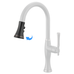 Click here to see Brizo RP101784BLBNX Brizo Tulham Pull-Down Faucet Hose and Sprayer Assembly, Two-Function, Matte Black / Brilliance Black Onyx - RP101784BLBNX
