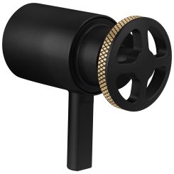 Click here to see Brizo HW6032-BLGL Brizo Litze Wheel/Notch Lever Handle with Textural Knurling Detail for Litze Thermostatic Valve Trim , Matte Black/Brilliance Luxe Gold - HW6032-BLGL