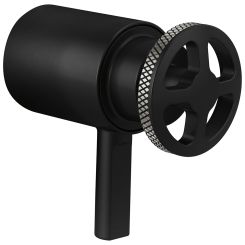 Click here to see Brizo HW6032-BLSL Brizo Litze Wheel/Notch Lever Handle with Textural Knurling Detail for Litze Thermostatic Valve Trim, Matte Black/Brilliance Luxe Steel - HW6032-BLSL