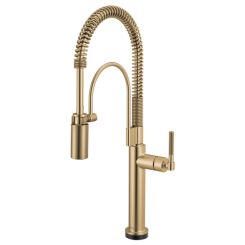 Click here to see  64343LF-GL Brizo Litze Smarttouch Semi-Pro Kitchen Faucet with Knurled Handle, MagneDock, DIAMOND Seal, 1.8 GPM, ADA, Brilliance Luxe Gold - 64343LF-GL