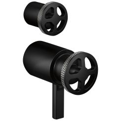Click here to see Brizo HW7532-BLSL Brizo Litze Wheel Handle Kit for Litze TempAssure Thermostatic Valve with Diverter Trim, ADA, Matte Black/Brilliance Luxe Steel - HW7532-BLSL