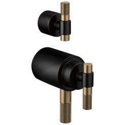 Click here to see  HL7533-BLGL Brizo T-Lever Handle Kit for Litze Thermostatic Valve with Diverter Trim, ADA, Matte Black/Brilliance Luxe Gold - HL7533-BLGL