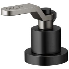 Click here to see Brizo HL634-BLSL Brizo Industrial Lever Handle Kit for Litze Roman Tub Faucet with Hot and Cold Debossed Letters, ADA, Brilliance Matte Black/Luxe Steel - HL634-BLSL