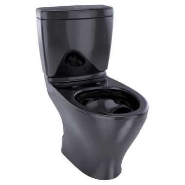 Click here to see Toto CST412MF#51 TOTO Aquia Two-Piece Elongated Dual-Max, Dual Flush 1.6 and 0.9 GPF Universal Height Skirted Toilet, Ebony - CST412MF#51