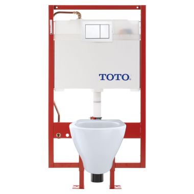 Click here to see Toto CWT418MFG-2#01 TOTO Aquia Wall-Hung Toilet & DuoFit In-Wall Tank System - 0.9 or 1.6 GPF, Copper Supply, Cotton White - TOTO CWT418MFG-2#01