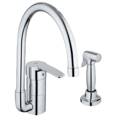Click here to see Grohe 33980001 Grohe 33980001 Starlight Chrome High Profile Faucet With Side Spray