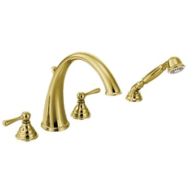 Click here to see Moen T922P Moen T922P Kingsley Polished Brass Roman Tub Trim With Hand Shower