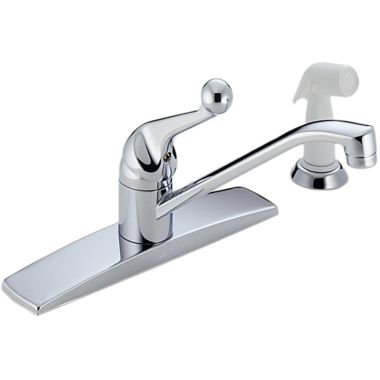 Click here to see Delta 400-WF Delta 400-WF Classic Single Handle Kitchen Faucet with Spray (Chrome)
